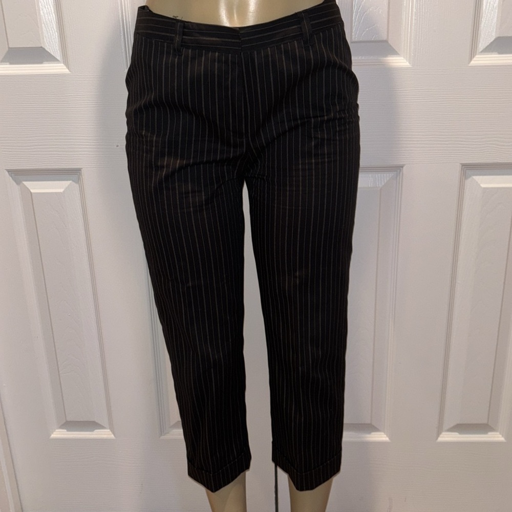Set JONES New York Black Striped High Rise Straight Leg Pant & pinstripe jacket - Picture 3 of 12
